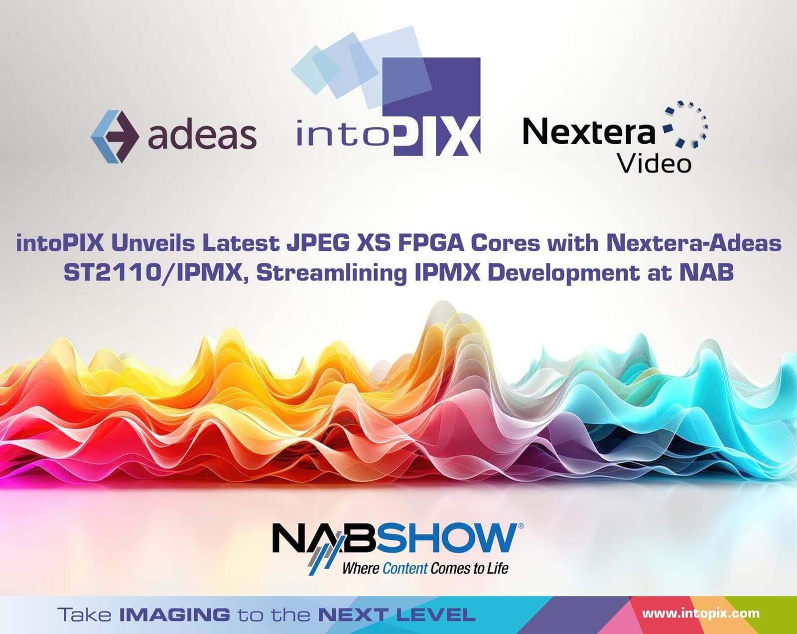 intoPIX Unveils Latest JPEG XS FPGA Cores with Nextera-Adeas ST2110/IPMX, Streamlining IPMX Development at NAB Show